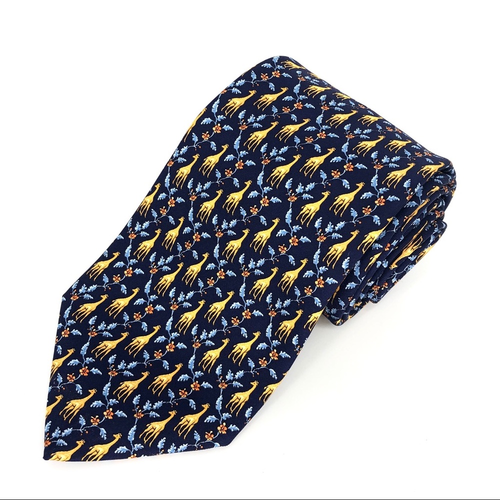 Frangi neck tie silk giraffe print made in Italy